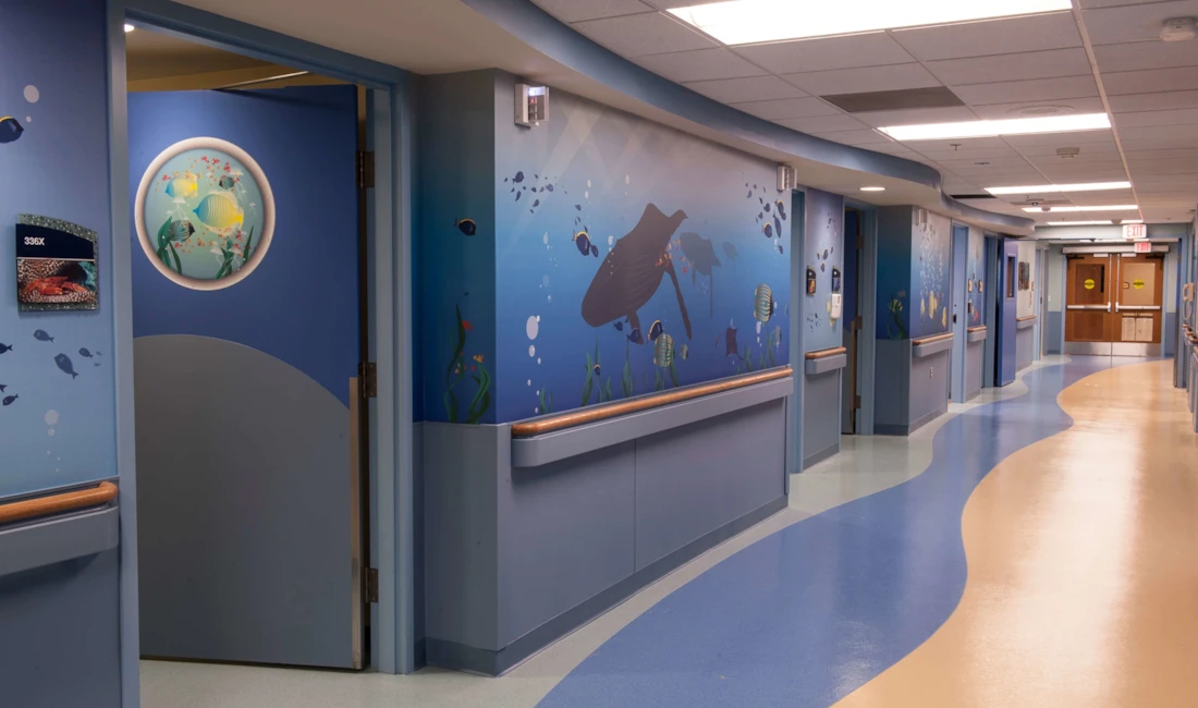 Experiential Graphic Design XGD Underwater Hallway