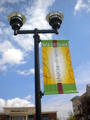 Pole pocket banners college campus in Rochester NY