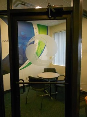 Wall and window graphics for office interior