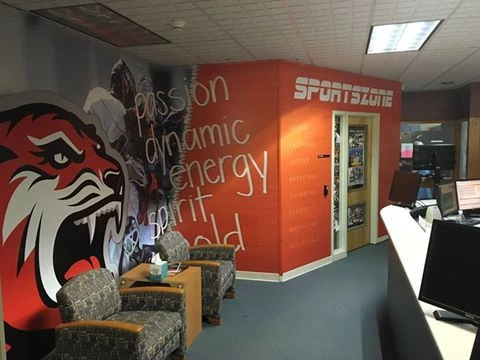 RIT College Sports Zone office graphics