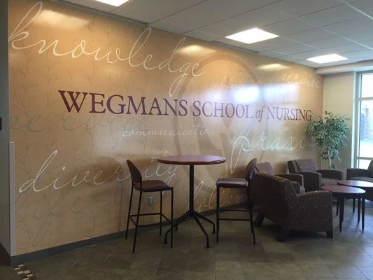 College wall graphic design and production Rochester NY