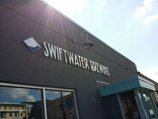 Brewery stainless steel dimensional building lettering Rochester NY