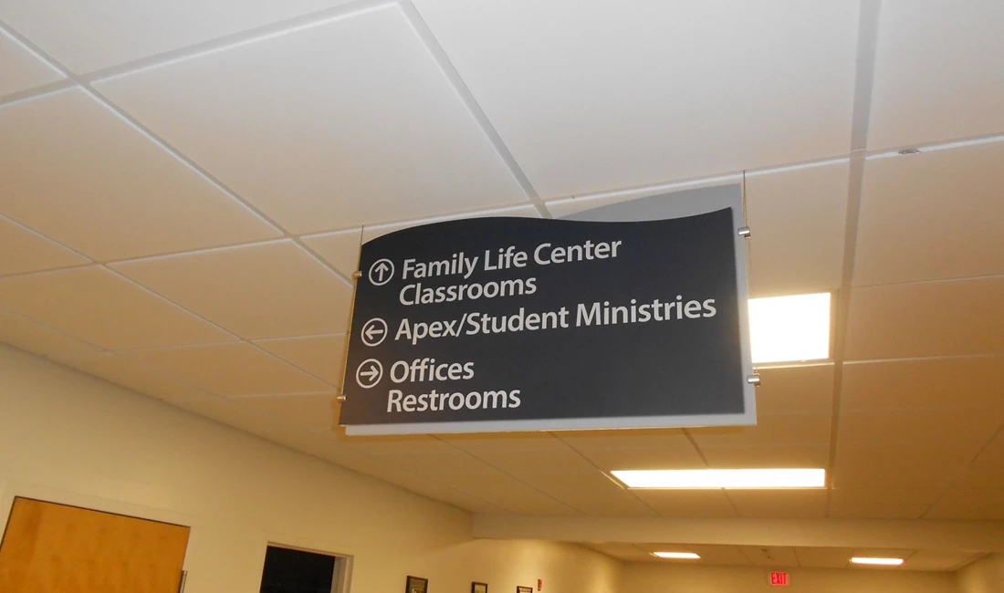Hanging Signs & Ceiling Displays in Rochester