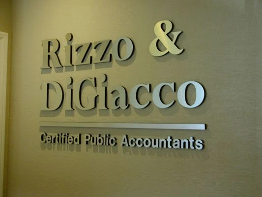 Accountant office signage dimensional metal letters Rochester NY