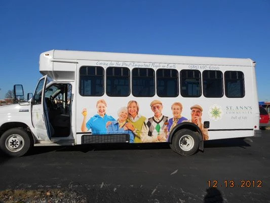 Retirement community bus wrap Rochester NY