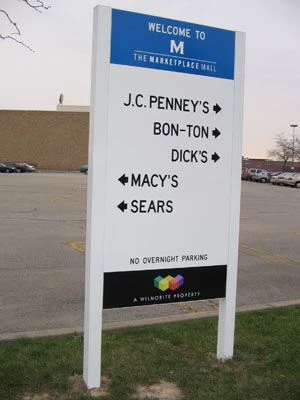Mall shopping center directional wayfinding signage Rochester NY